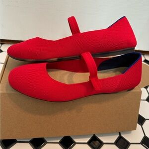 Rothy’s Lollipop red square toe Mary Jane’s 7